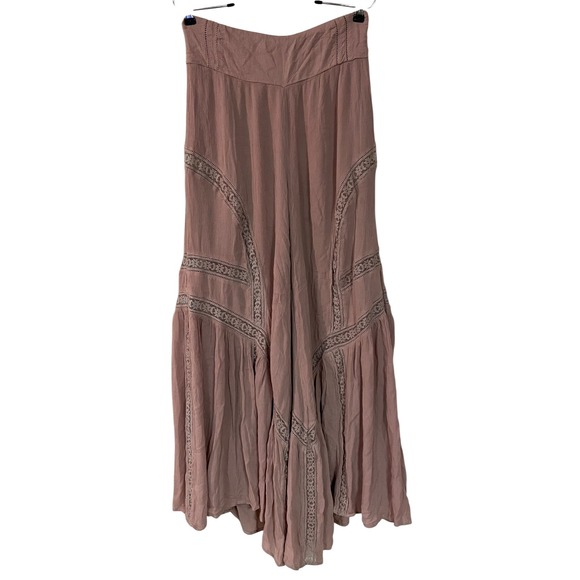 Free People Lovins Easy Lace Wide Leg Palazzo Pull On Pants Boho Romantic Chic S - Picture 5 of 16